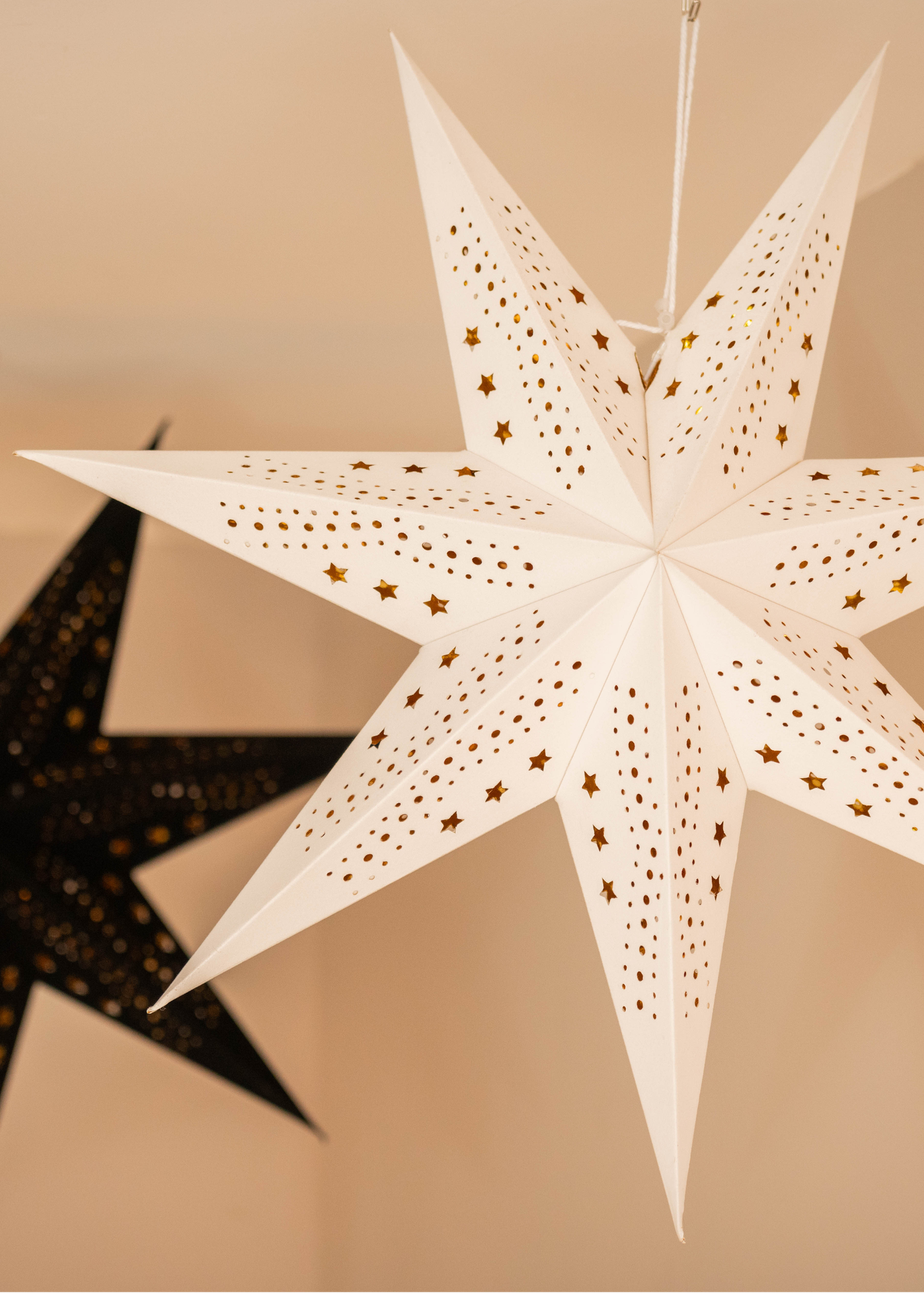 ValueLights Large White Velvet Star Light Plug in Wall Light Christmas Tree Topper (60cm x 60cm x 15cm)