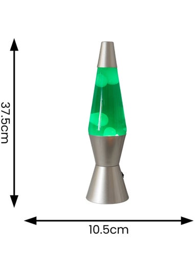 ValueLights Razzo LED Green and White Lava Lamp (37.5cm x 10.5cm x 10.5cm)