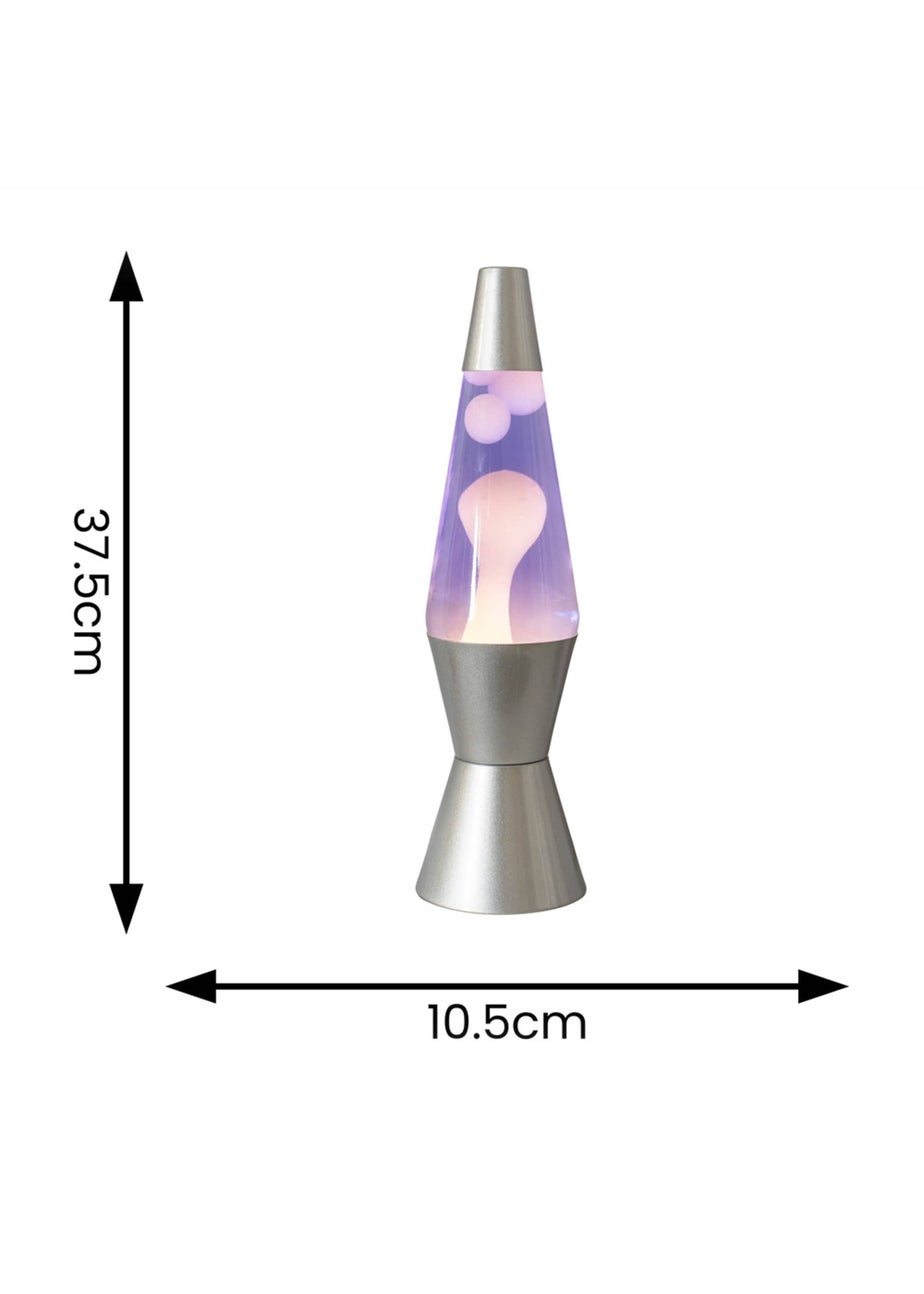 ValueLights Razzo LED Purple and White Lava Lamp (37.5cm x 10.5cm x 10.5cm)