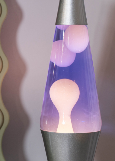 ValueLights Razzo LED Purple and White Lava Lamp (37.5cm x 10.5cm x 10.5cm)