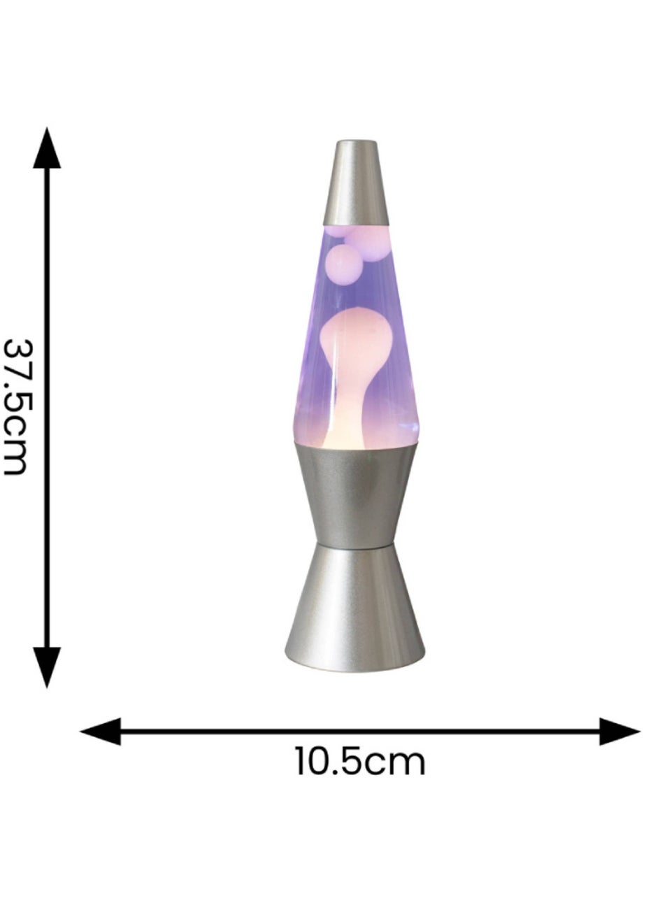 ValueLights Razzo LED Purple and White Lava Lamp (37.5cm x 10.5cm x 10.5cm)