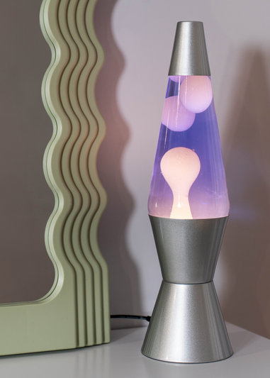 ValueLights Razzo LED Purple and White Lava Lamp (37.5cm x 10.5cm x 10.5cm)