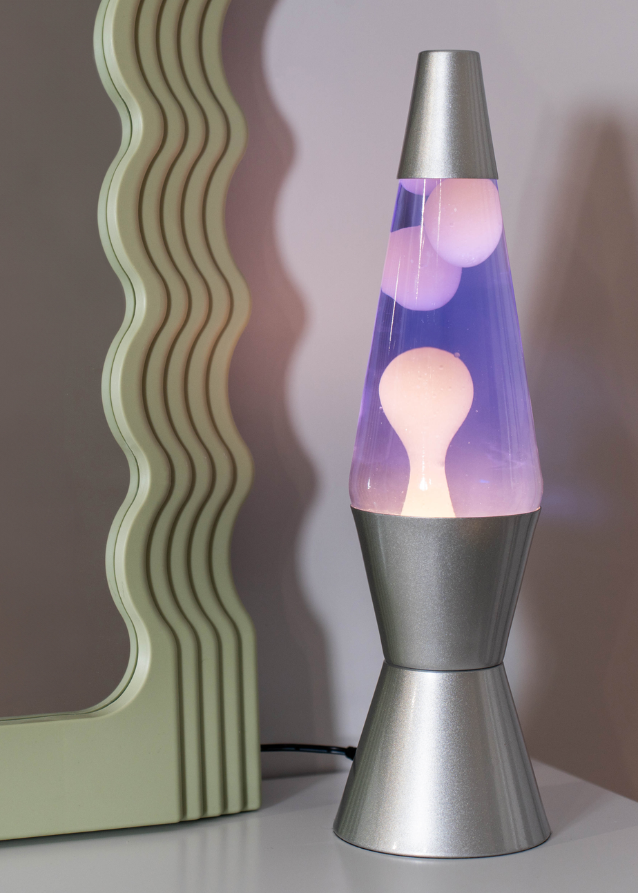 ValueLights Razzo LED Purple and White Lava Lamp (37.5cm x 10.5cm x 10.5cm)