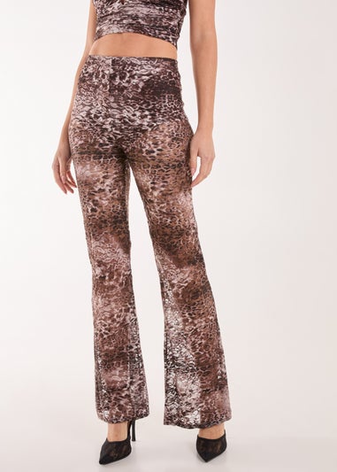 Blue Vanilla Brown Leopard Lace Flares