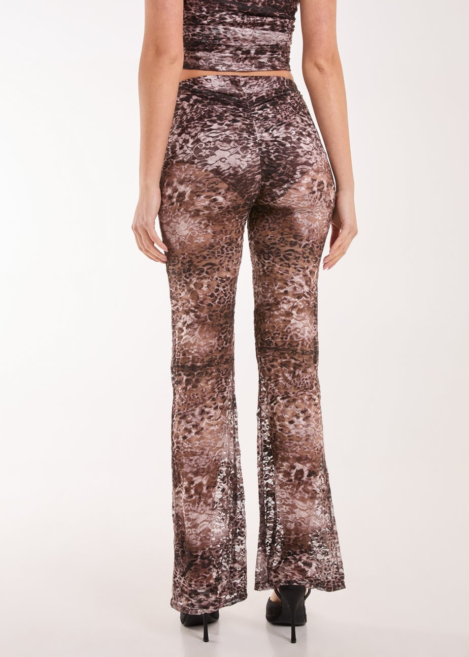 Blue Vanilla Brown Leopard Lace Flares