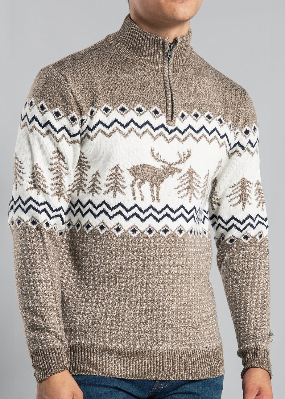 Tokyo Laundry Natural Festive Jacquard Knit Jumper