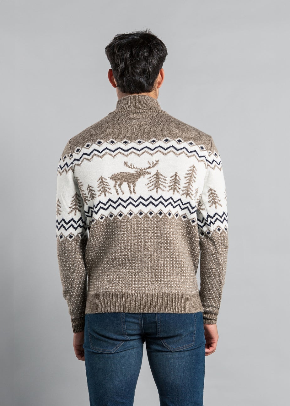 Tokyo Laundry Natural Festive Jacquard Knit Jumper
