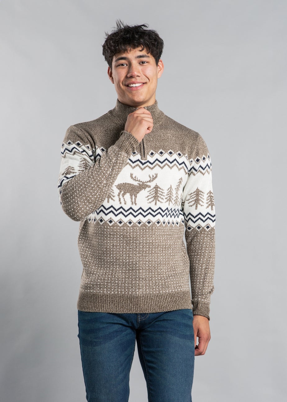 Tokyo Laundry Natural Festive Jacquard Knit Jumper