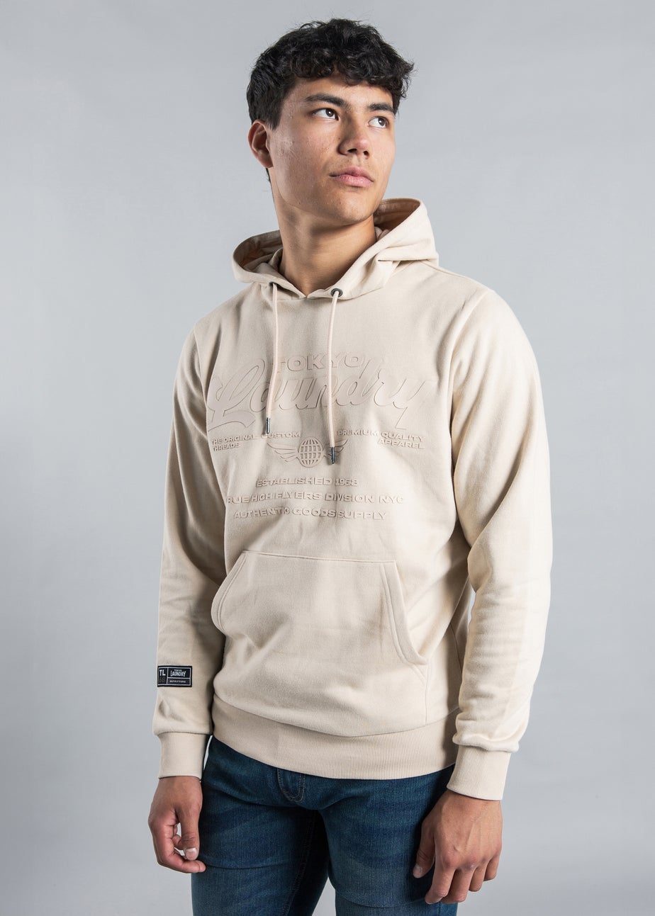 Tokyo Laundry Stone Raised Rubber Print Hoody with Drawcord