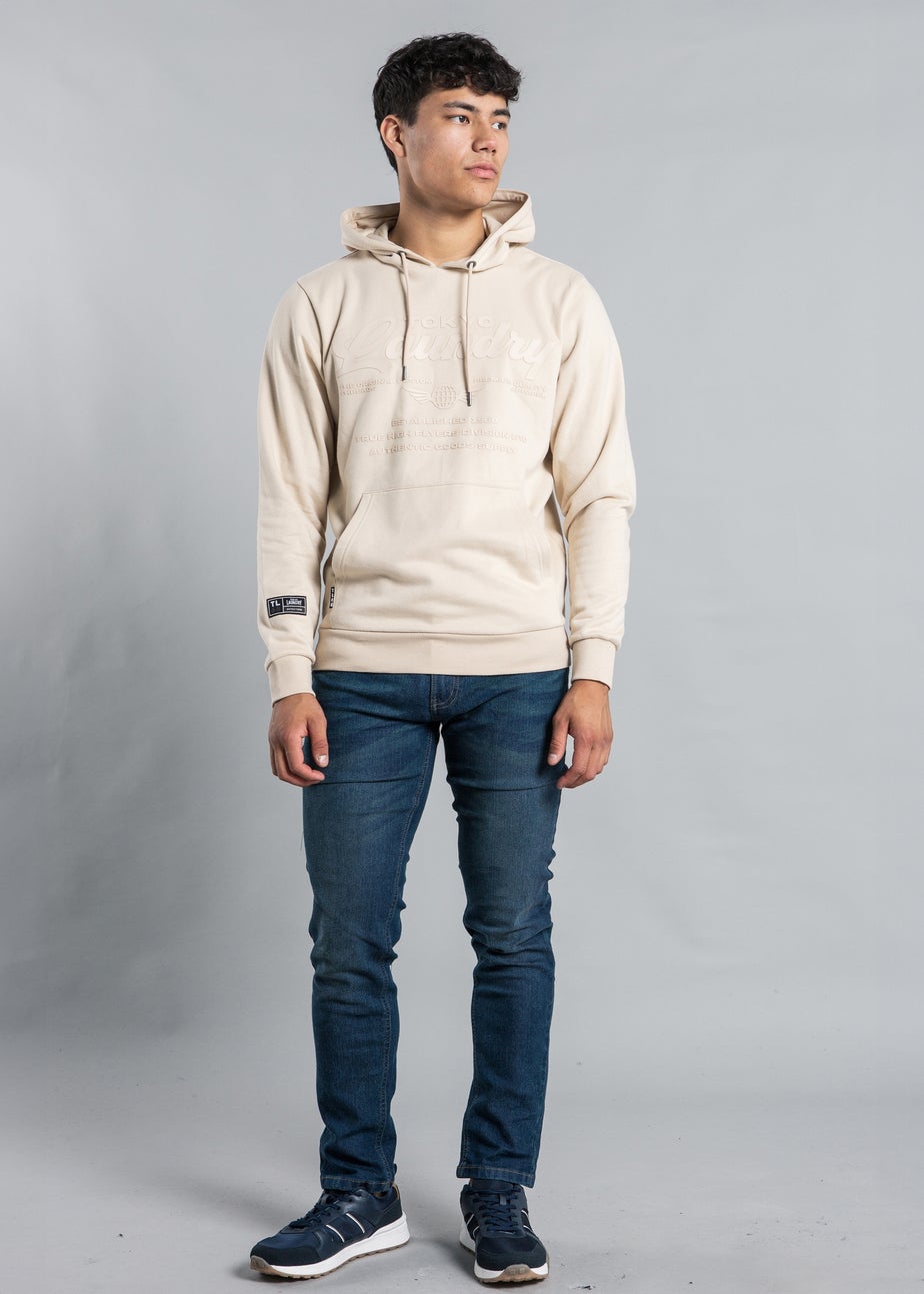 Tokyo Laundry Stone Raised Rubber Print Hoody with Drawcord