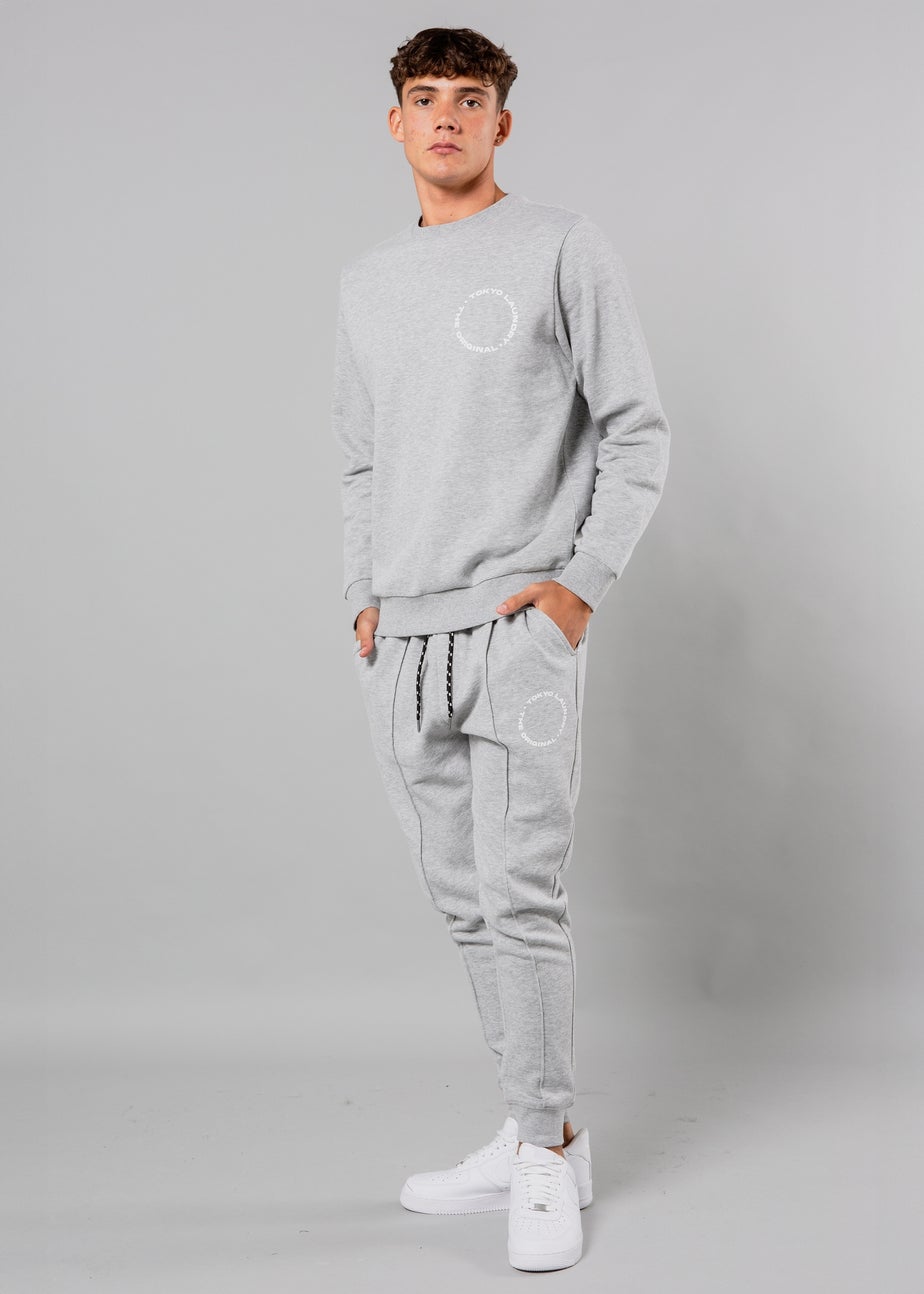 Tokyo Laundry Light Grey Centre Seam Drawstring Joggers