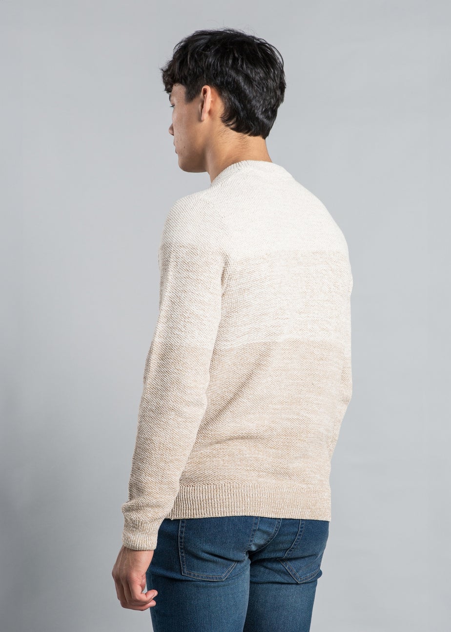 Tokyo Laundry Ecru Colour-Block Crew Neck Knit Jumper