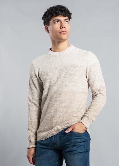 Tokyo Laundry Ecru Colour-Block Crew Neck Knit Jumper