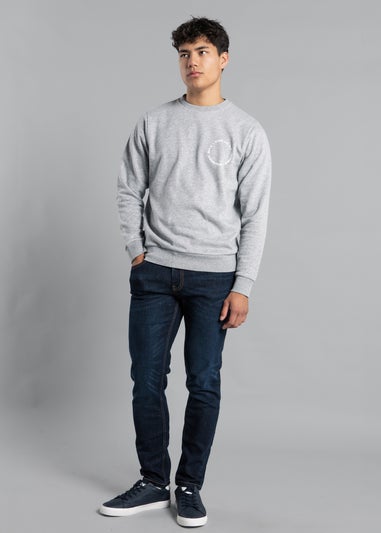 Tokyo Laundry Light Grey Crew Neck Sweatshirt with Logo Print