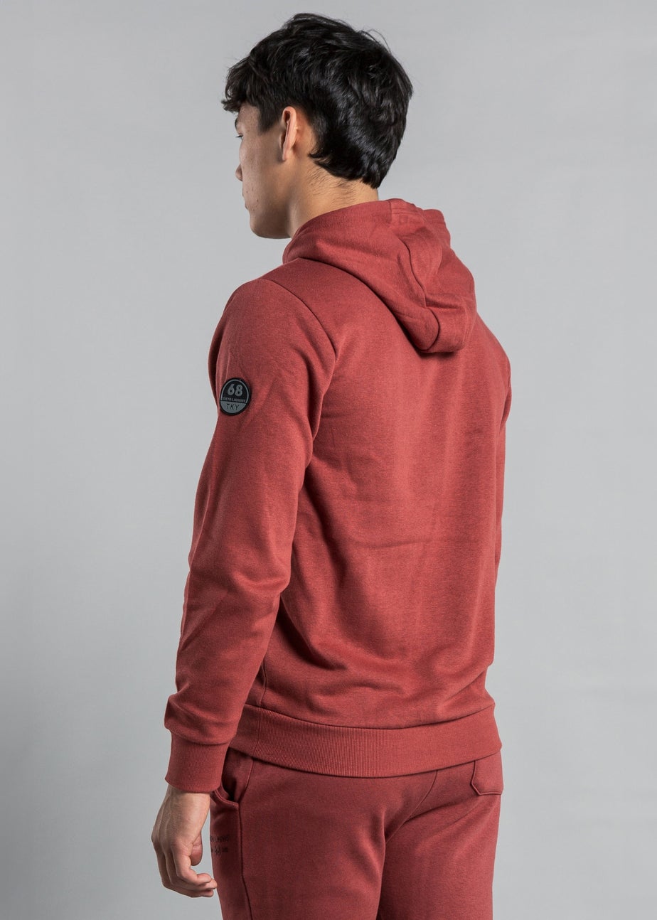Tokyo Laundry Burgundy Cotton Blend Kangaroo Pocket Hoody