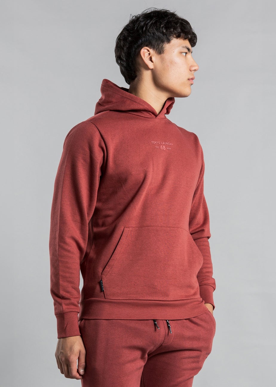 Tokyo Laundry Burgundy Cotton Blend Kangaroo Pocket Hoody