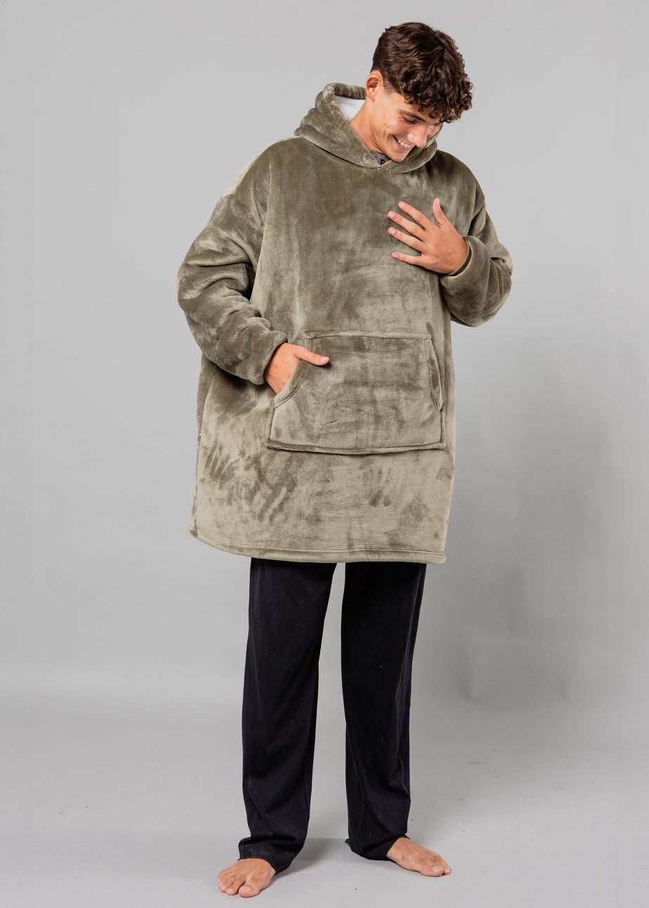 Tokyo Laundry Khaki Hooded Blanket with Kangaroo Pocket