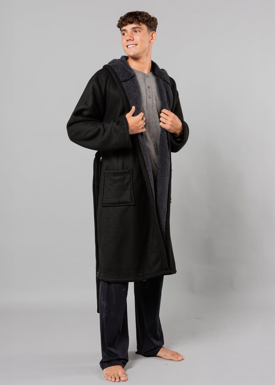 Tokyo Laundry Black Waffle Dressing Gown