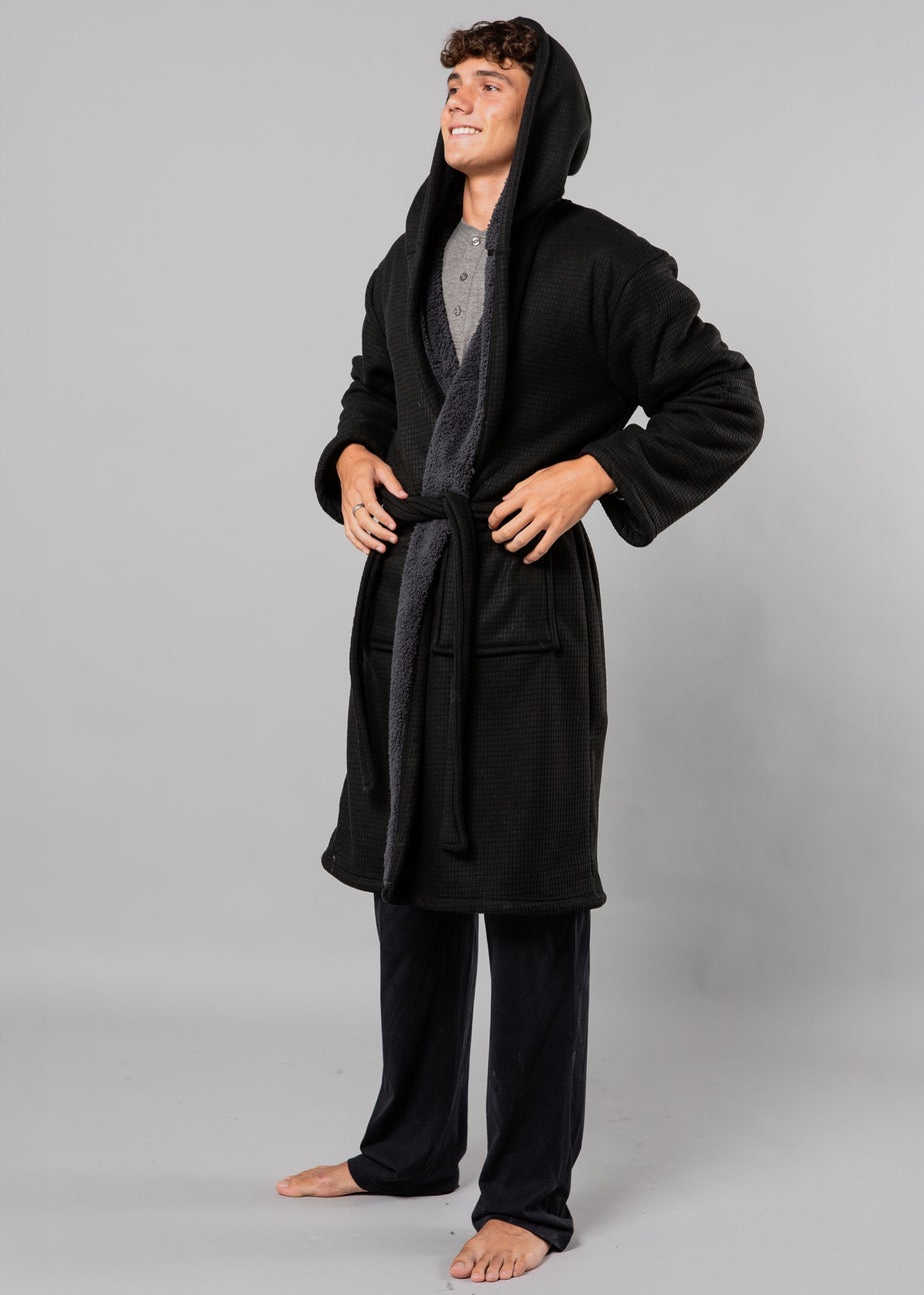 Tokyo Laundry Black Waffle Dressing Gown
