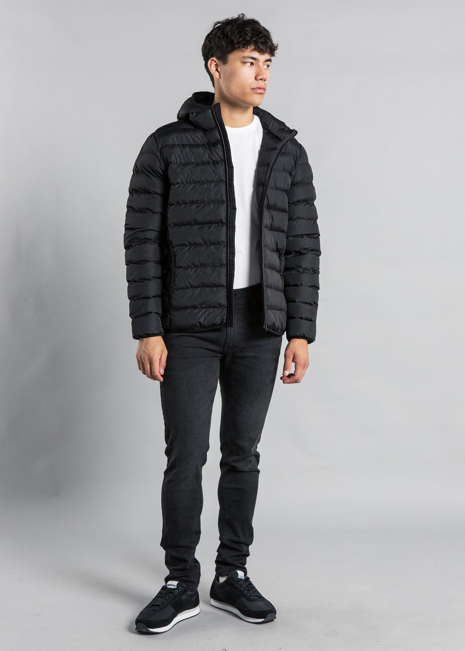 Tokyo Laundry Black Padded Hooded Jacket with Full Zip