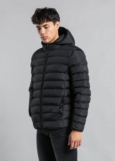 Tokyo Laundry Black Padded Hooded Jacket with Full Zip