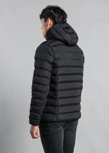 Tokyo Laundry Black Padded Hooded Jacket with Full Zip