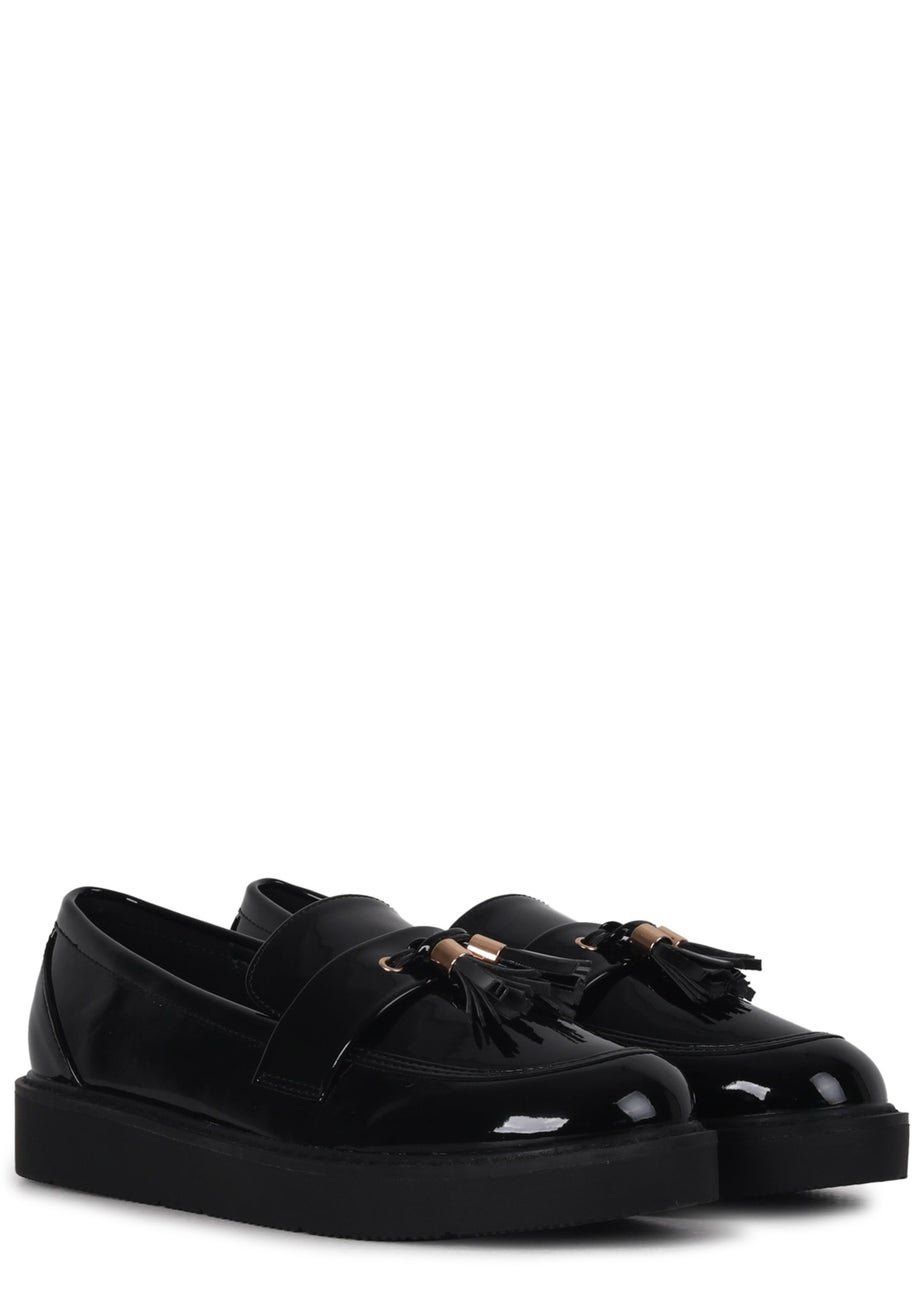 Linzi Naomi Wide Fit Black Patent Loafer