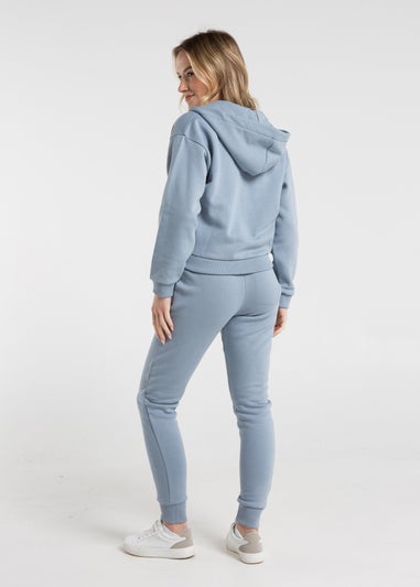 French Connection Blue Cotton Blend Boxy Zip Hoody