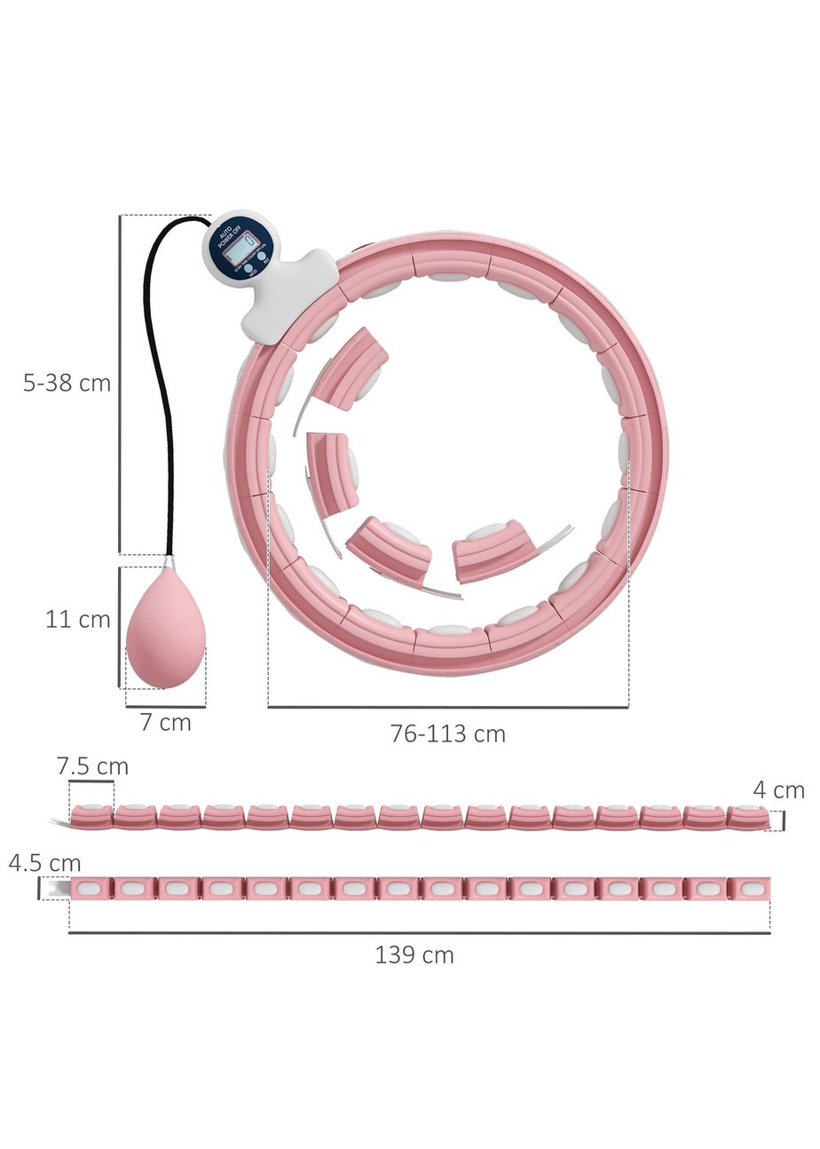 SPORTNOW Smart Weighted Hula Hoop with 16 Detachable Knots & Digital Counter