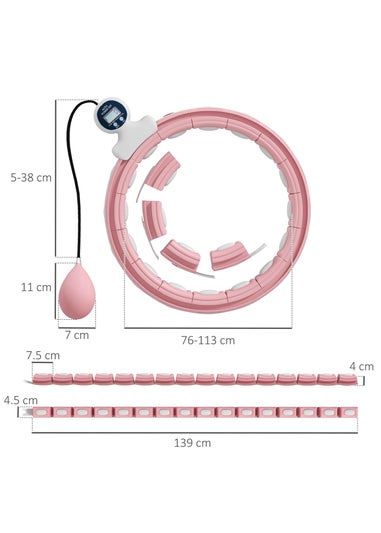 SPORTNOW Smart Weighted Hula Hoop with 16 Detachable Knots & Digital Counter