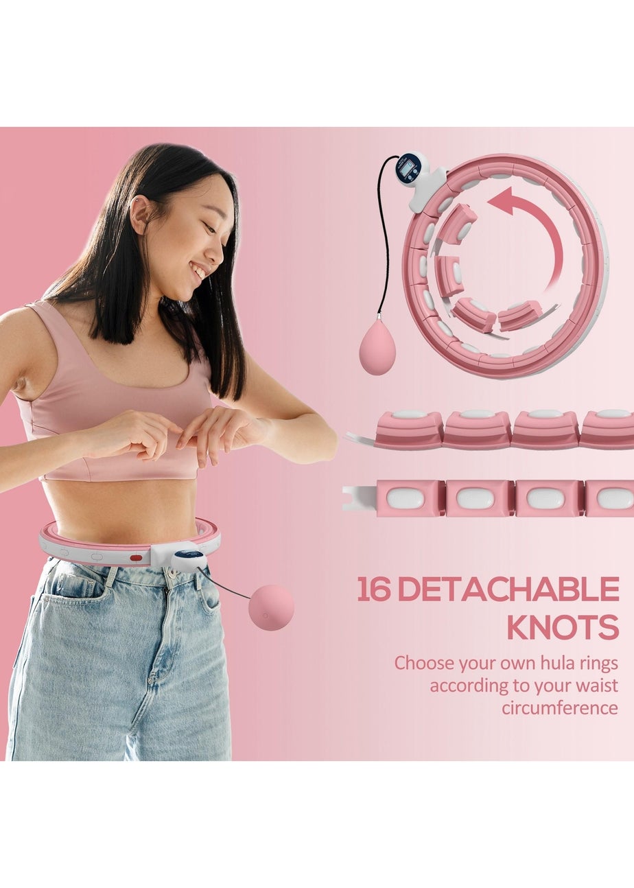 SPORTNOW Smart Weighted Hula Hoop with 16 Detachable Knots & Digital Counter