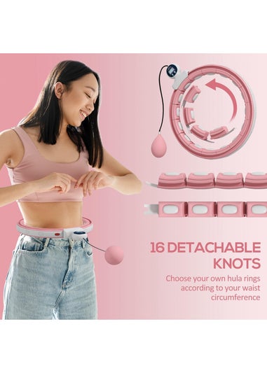 SPORTNOW Smart Weighted Hula Hoop with 16 Detachable Knots & Digital Counter