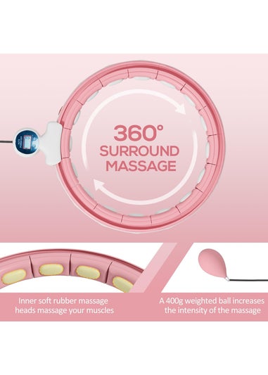 SPORTNOW Smart Weighted Hula Hoop with 16 Detachable Knots & Digital Counter