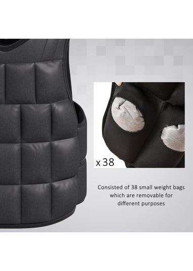 HOMCOM Adjustable Weight Vest Running Gym Training Weight Loss Black