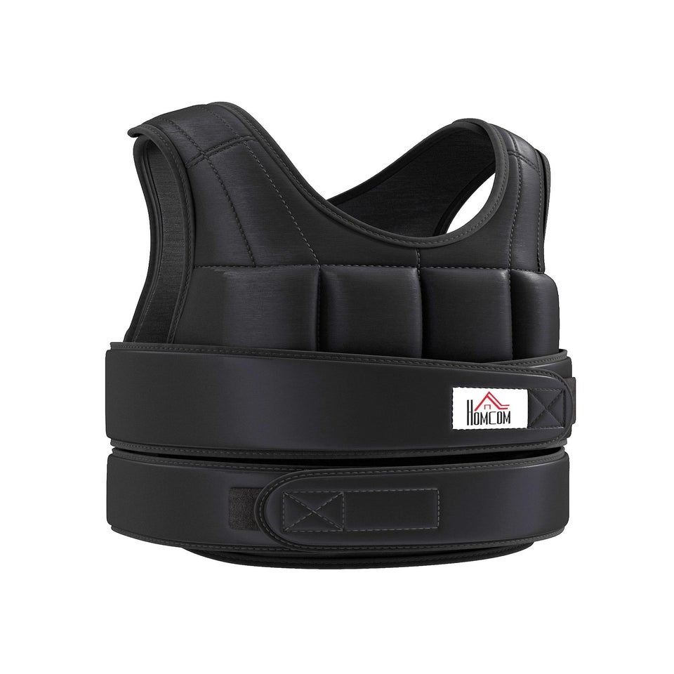 HOMCOM Adjustable Weight Vest Running Gym Training Weight Loss Black