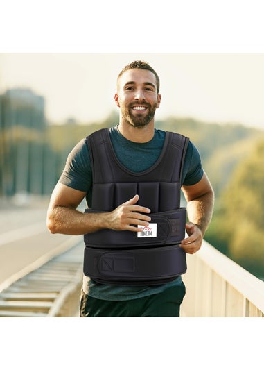 HOMCOM Adjustable Weight Vest Running Gym Training Weight Loss Black
