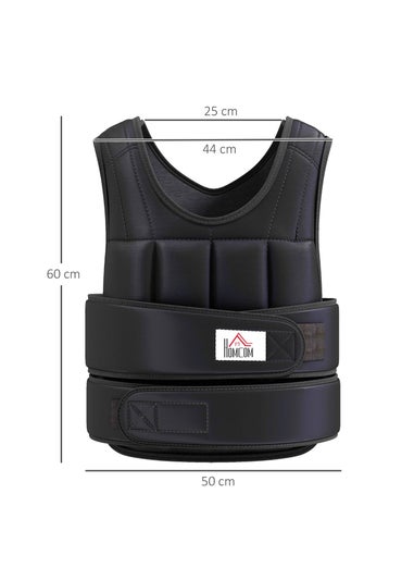 HOMCOM Adjustable Weight Vest Running Gym Training Weight Loss Black