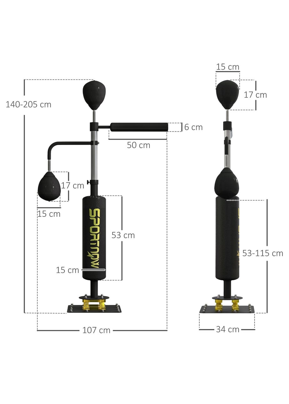 SPORTNOW Boxing Bag Freestanding Punching Bag with Reflex Bar Speed Balls