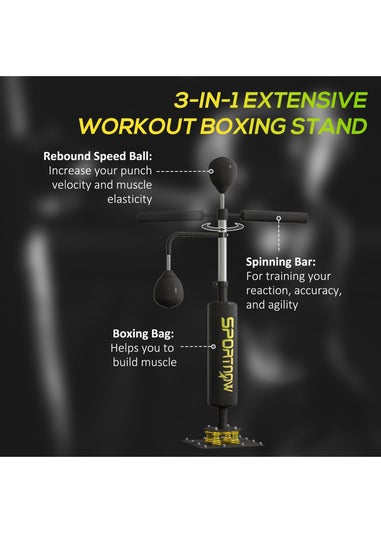 SPORTNOW Boxing Bag Freestanding Punching Bag with Reflex Bar Speed Balls