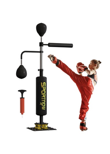 SPORTNOW Boxing Bag Freestanding Punching Bag with Reflex Bar Speed Balls