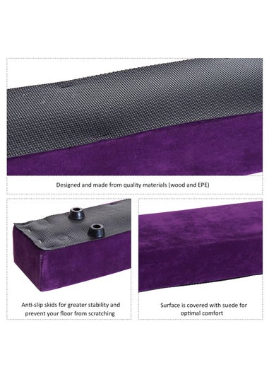 HOMCOM Balance Beam Trainer Fold Performance Gymnastics Suede Home
