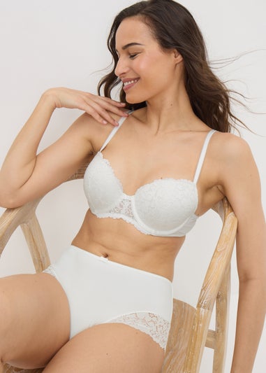 White Lace Detail Midi Knickers