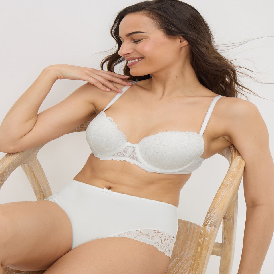 White Lace Detail Midi Knickers