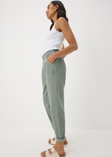 Paperbag sage green jeans