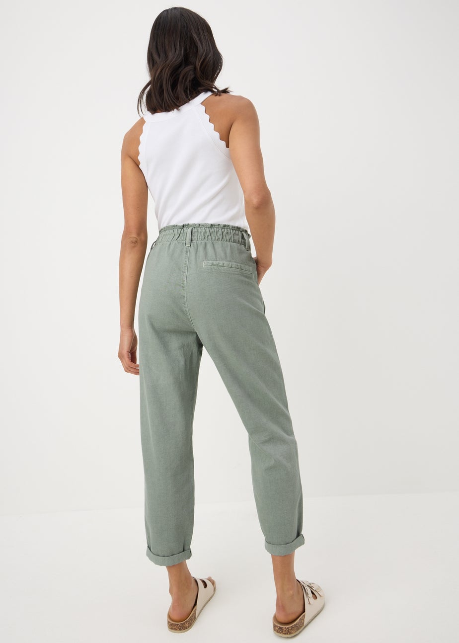 Paperbag sage green jeans