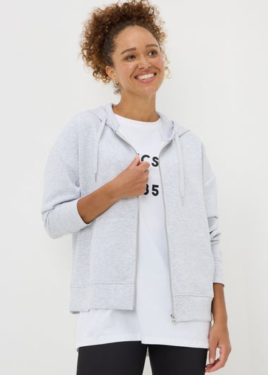 Souluxe Grey Zip Through Hoodie