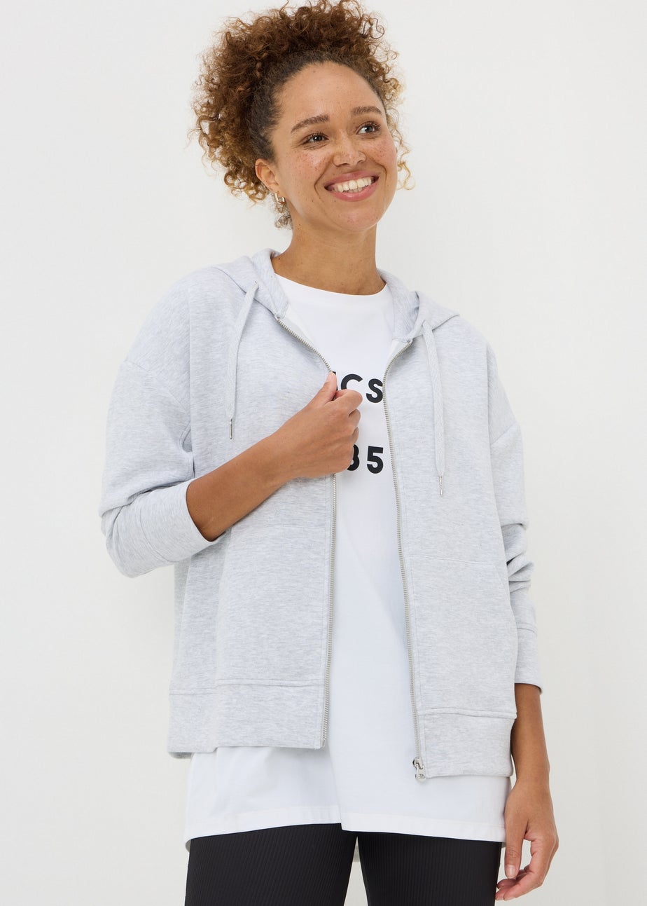 Souluxe Grey Zip Through Hoodie