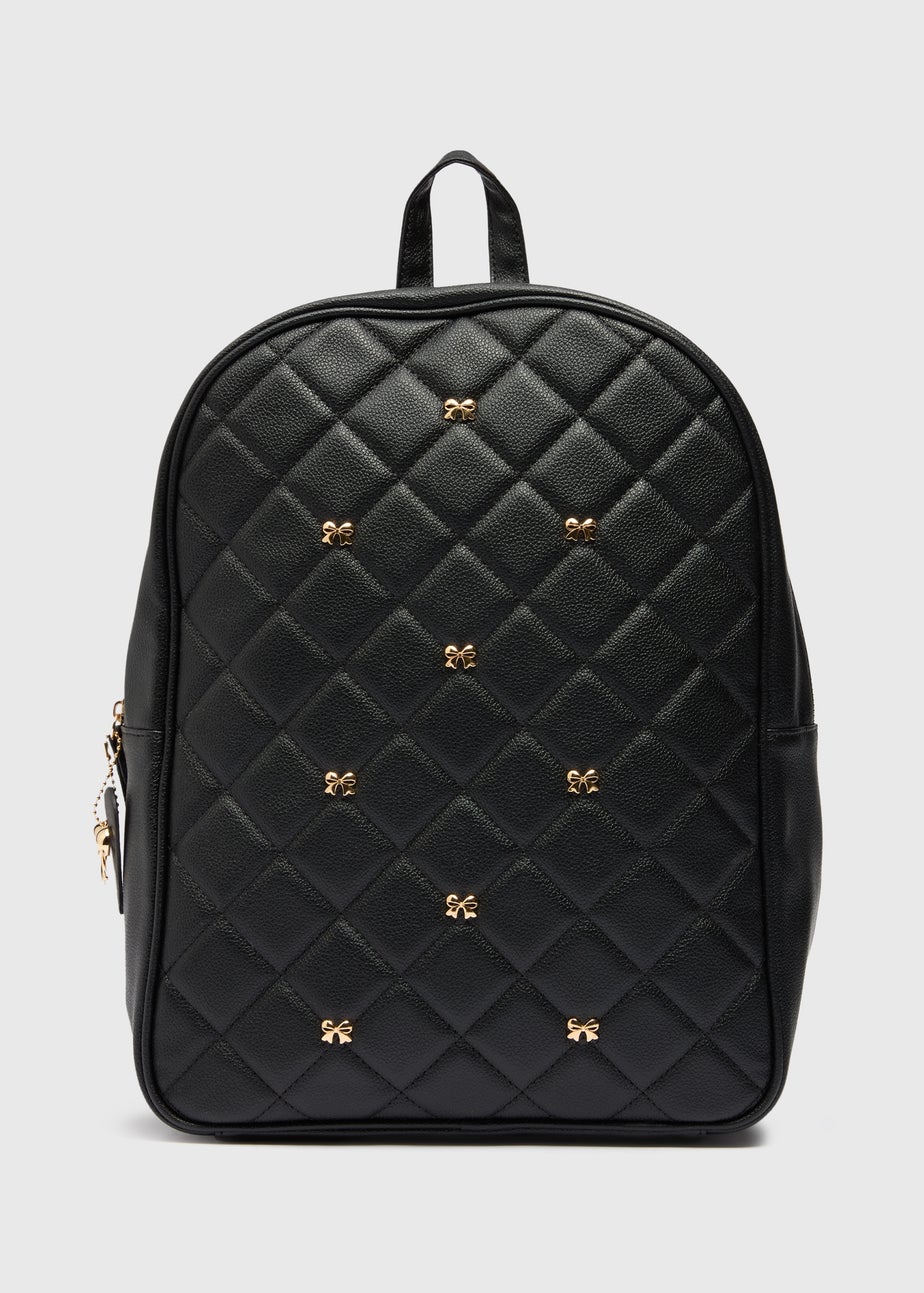 Girls Black Bow Backpack