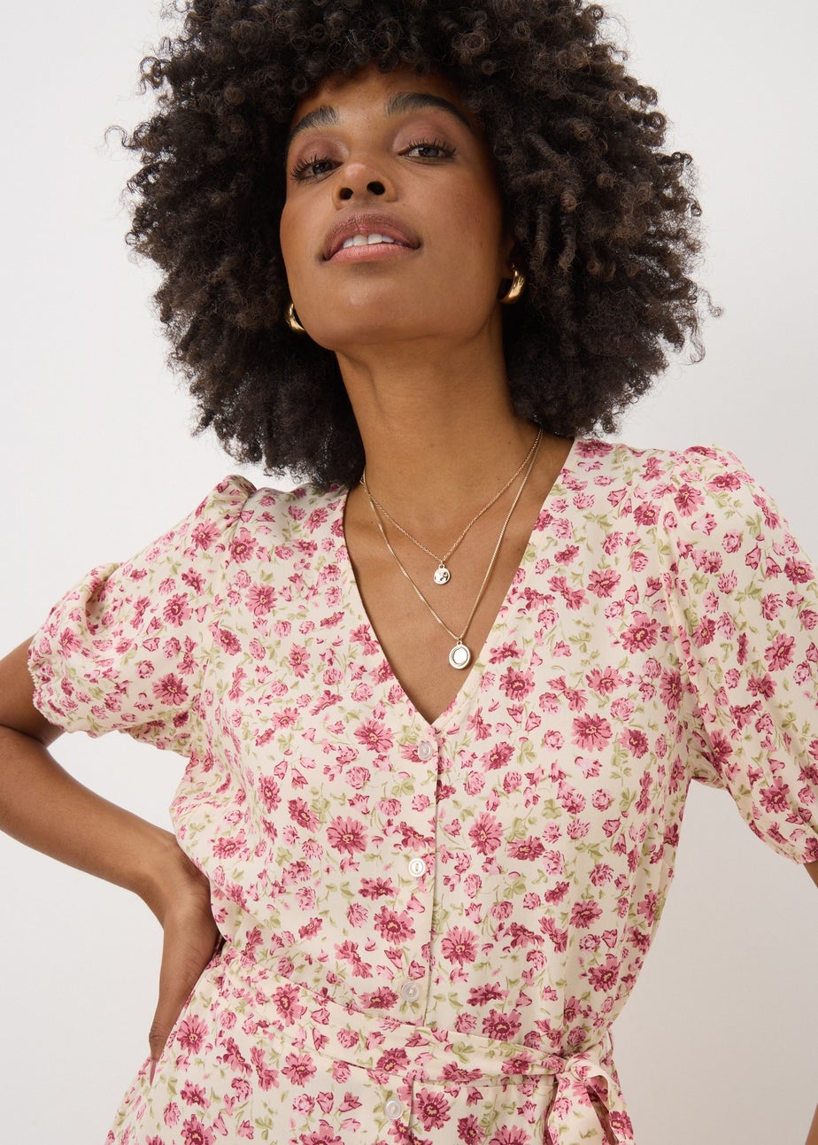 Pink Floral Jumpsuit