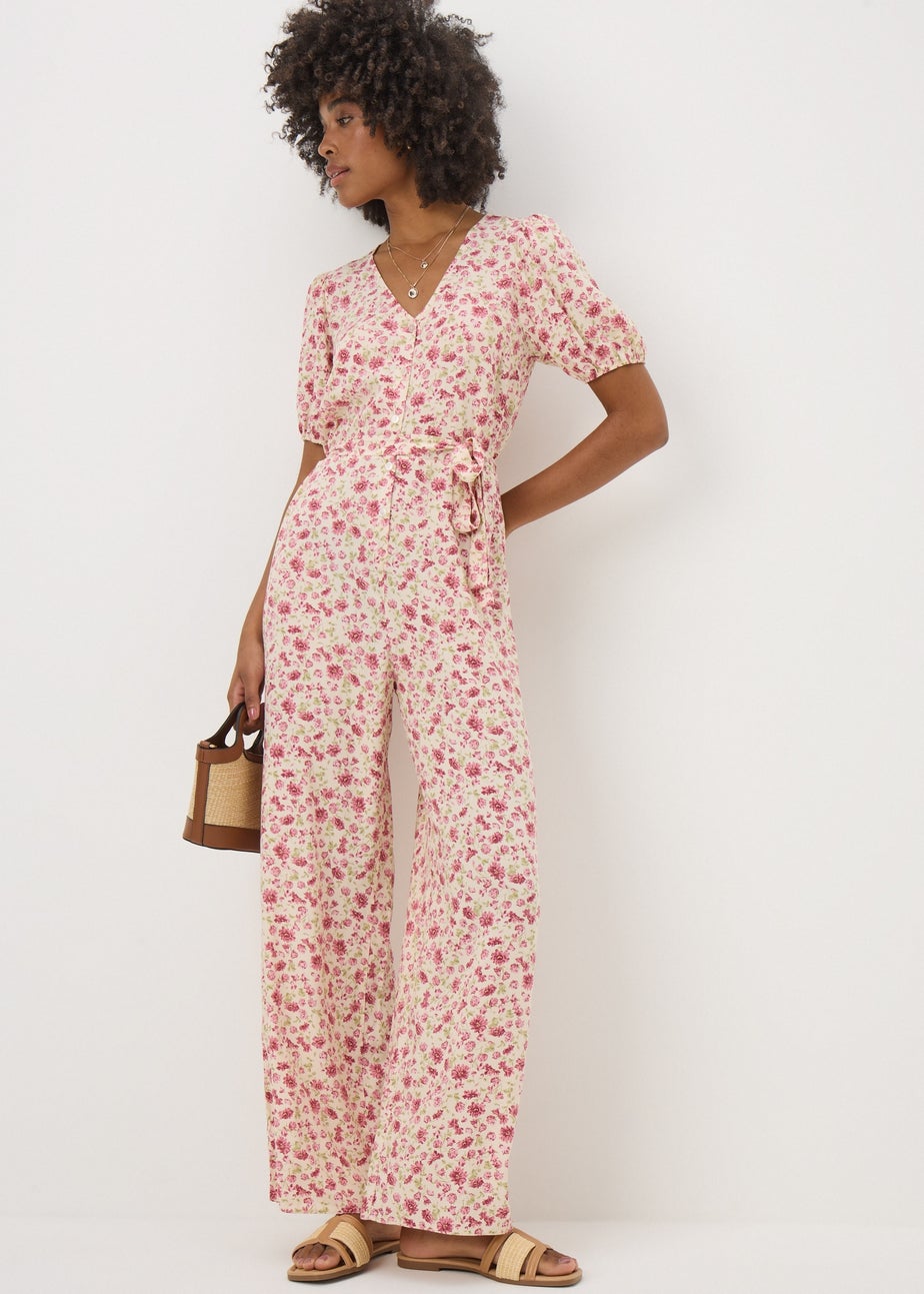 Pink Floral Jumpsuit